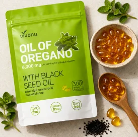 Aceite de Orégano con Semilla Negra 600 mg (300 Softgels